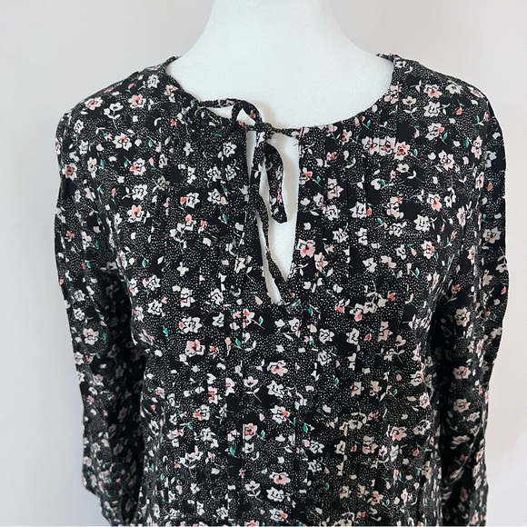 Old Navy Pleated Bust Floral Print Long Sleeve Tunic Dress | Size Medium | - Picture 2 of 6